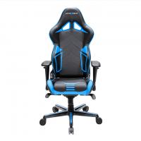 Компьютерное кресло DXRacer Racing OH/RV131 игровое, обивка: искусственная кожа, цвет: черный/синий